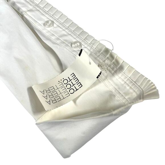 Carlisle White Pleated-Trim Button-Front Blouse – Size 10 – NWT - Picture 9 of 12